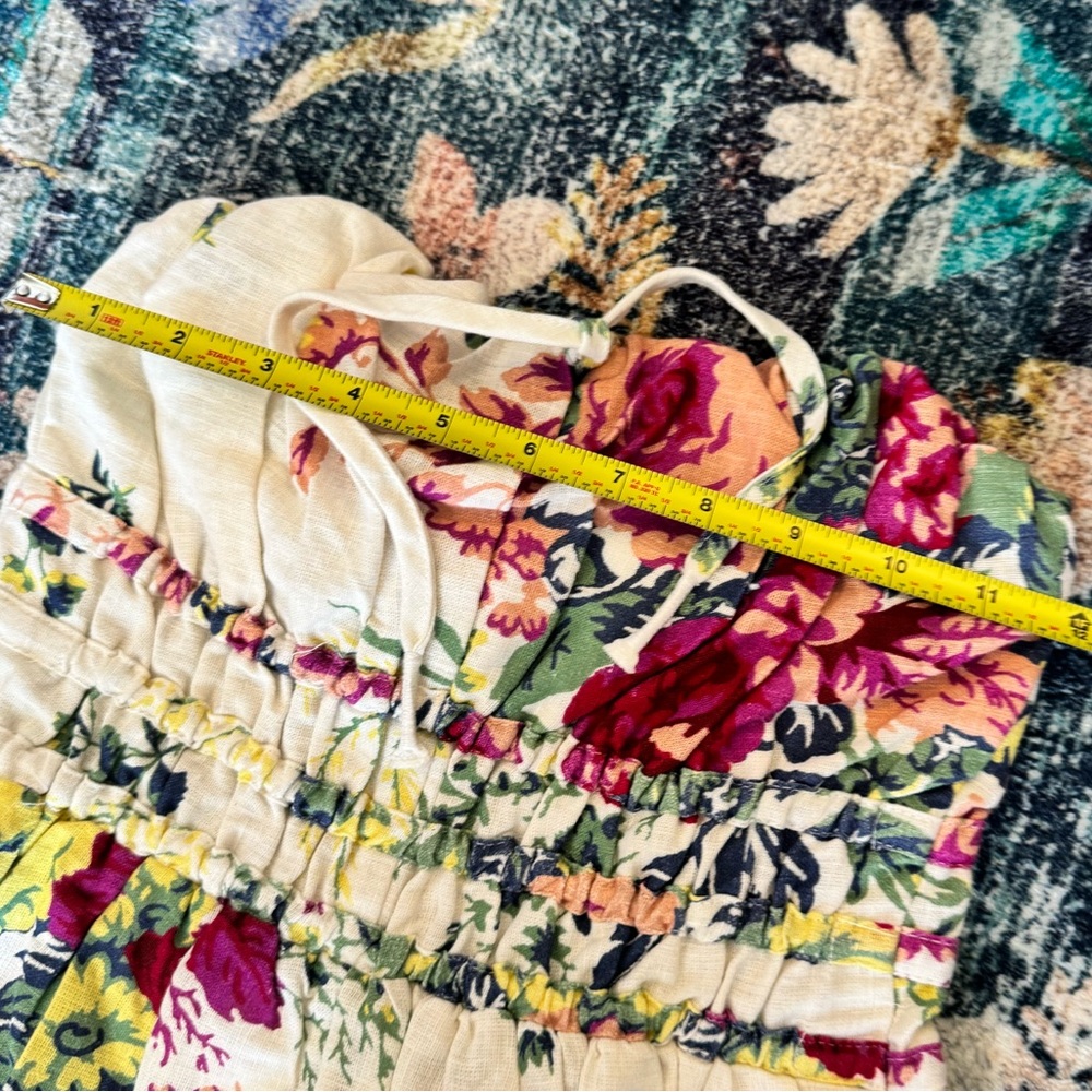 Anthropologie the Somerset Floral Linen Top & Wide Leg Pull On Pants Set - Picture 6 of 11